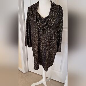 Catherines Black and Gold Cowl Neck Sweater